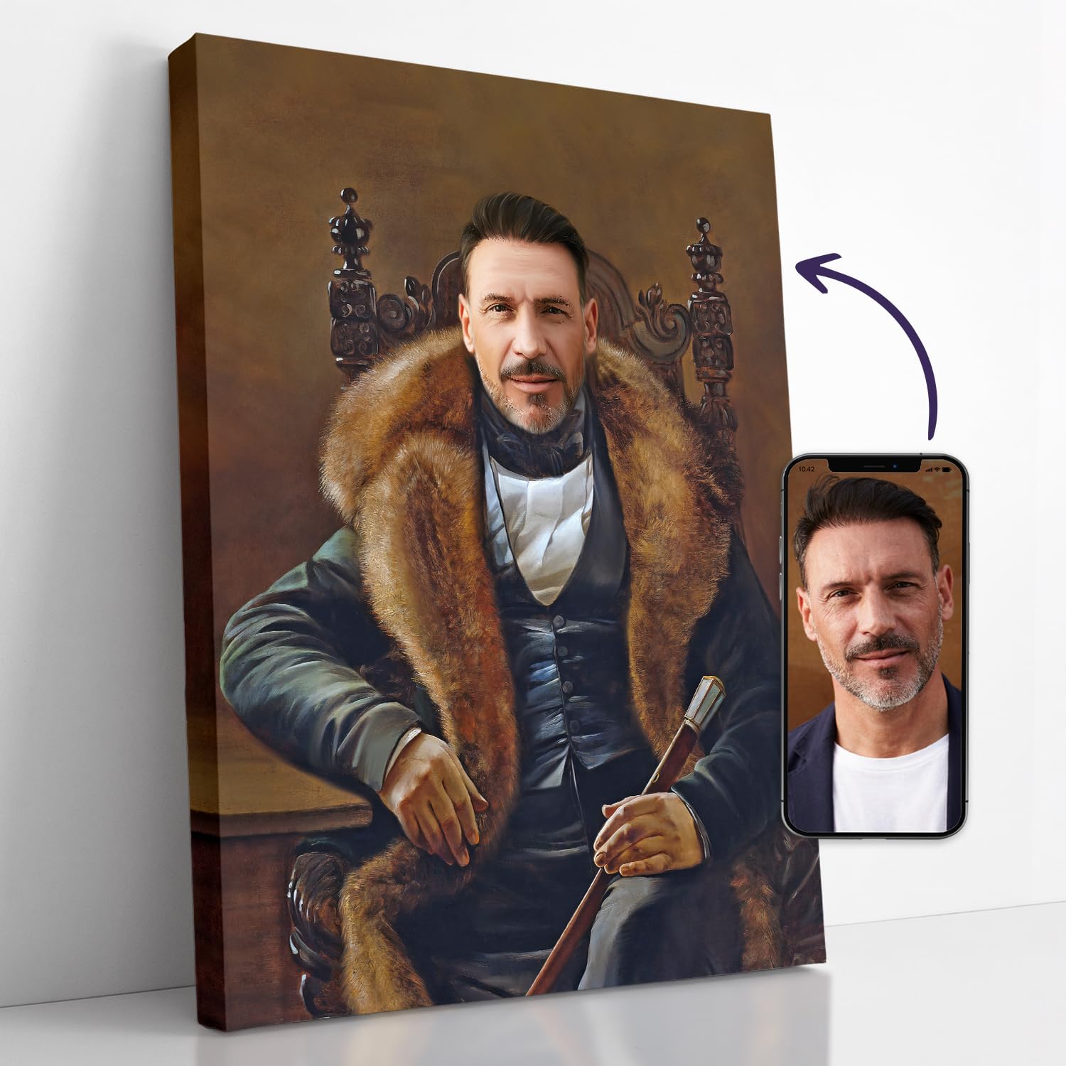 Turn Me Royal Custom Portrait from Photo, Funny