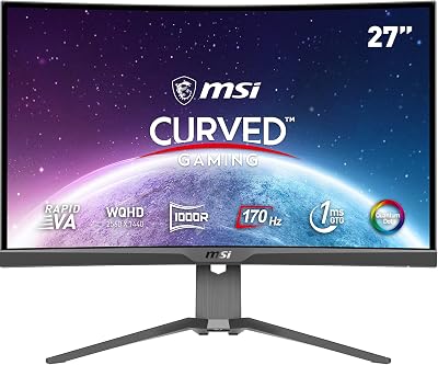 MSI MAG 275CQRF-QD 27" WQHD Curved Gaming Monitor 170Hz 1ms Rapid VA FreeSync