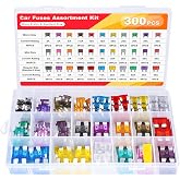 MTABCTY 300 PCS Car Fuses Assortment Kit, Micro + Mini + Standard Blade Fuses Automotive Kit (2A 3A 5A 7.5A 10A 15A 20A 25A 30A 35A 40A) + Puller Replacement for Car Truck Boat RV Motorcycle Camper