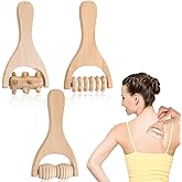 Abeillo 3Pcs Wood Therapy Massage Tools Wooden Massage Rollers, Hand Massage Tools Manual Muscle Roller Stick for Relaxes Thigh, Leg, Hands Full Body Muscle Men Women