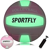 Sportfly Official Size 5 Glow in The Dark Volleyball, Fluorescent Light Night Volleyball Soft Indoor Outdoor Gift Night Ball for Game Gym Training Beach Play with Pump Kit