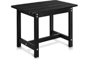 Y&M Adirondack Outdoor Side Table, HIPS Patio End Table, Waterproof Outside Table, Balcony Modern End Tables 23.5" inch Long 