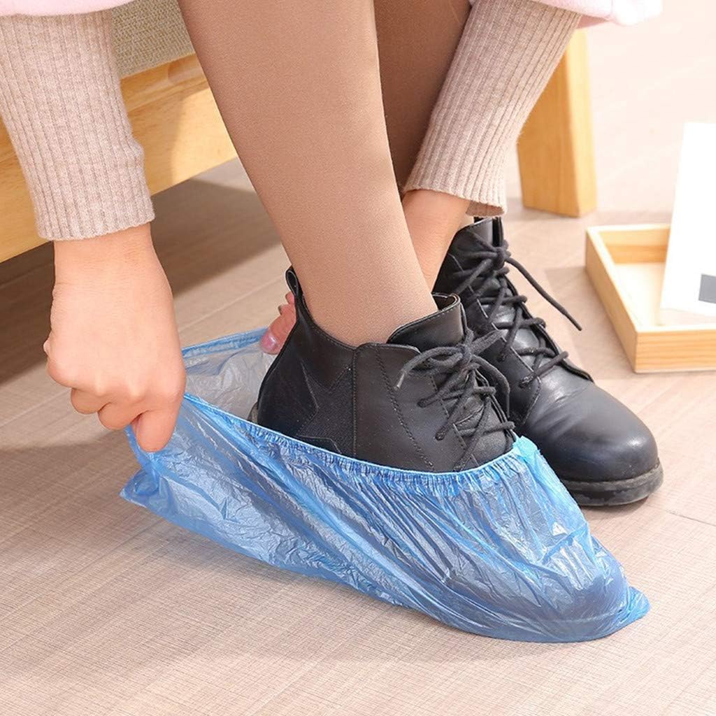 blue plastic overshoes