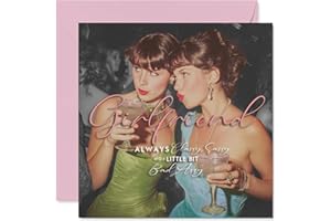 Sassy Birthday Card for Girlfriend - Classy, Sassy and a Little Bit Bad Assy - Glamorous Cocktail Celebration Design - 5.7 In