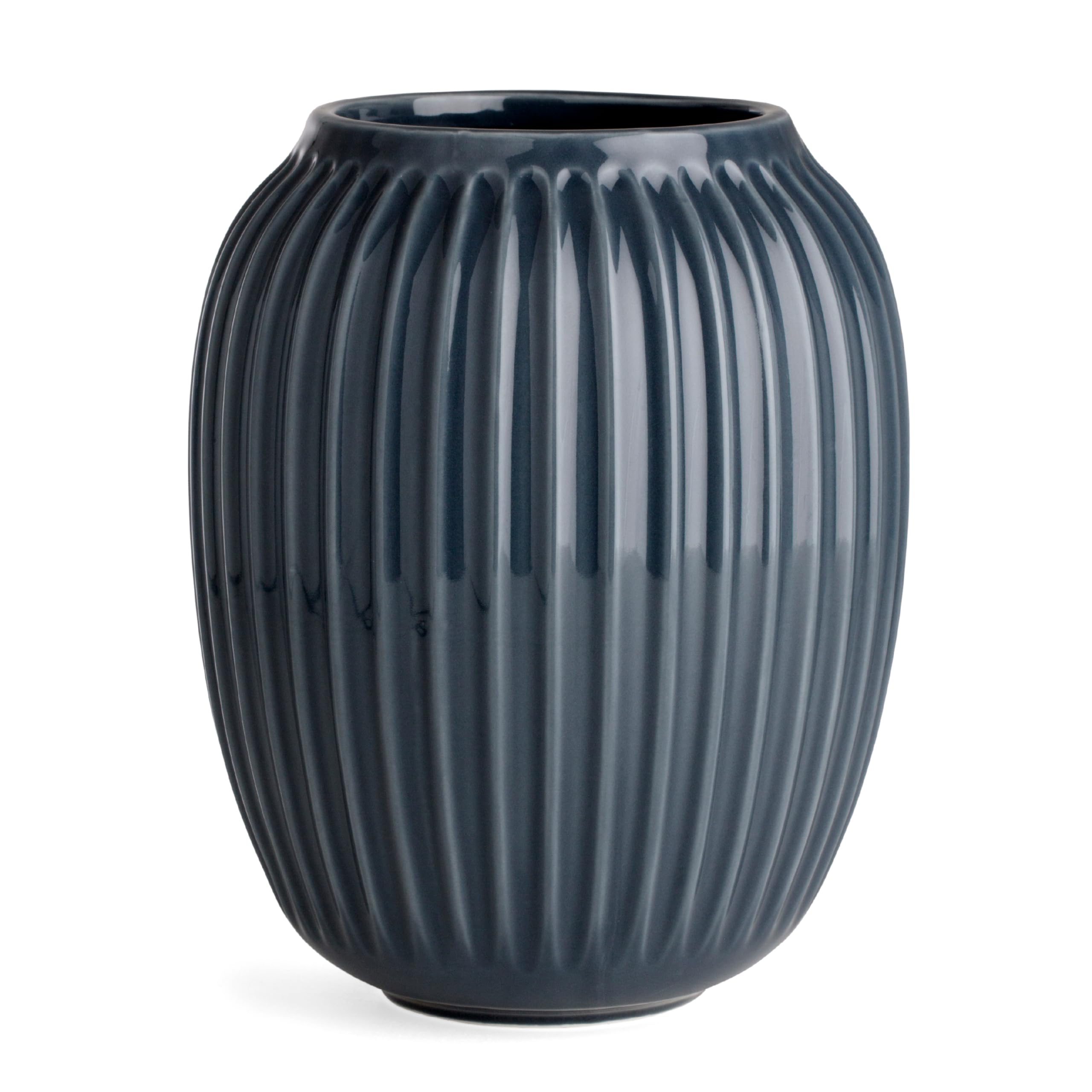 Kähler Hammershøi Vase, Porcelain, Charcoal Grey, 20 cm