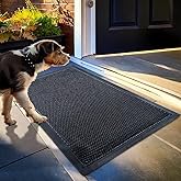 Muddy Mat® Mesh Door Mat Heavy-Duty Quick-Dry Floor Mat, Sand & Dirt Trapper for Indoor & Outdoor, Ideal for Entrance, Mudrooms, Patios & Garages, Low-Profile, Non-Slip, Washable– Black 17"x30"x0.4"