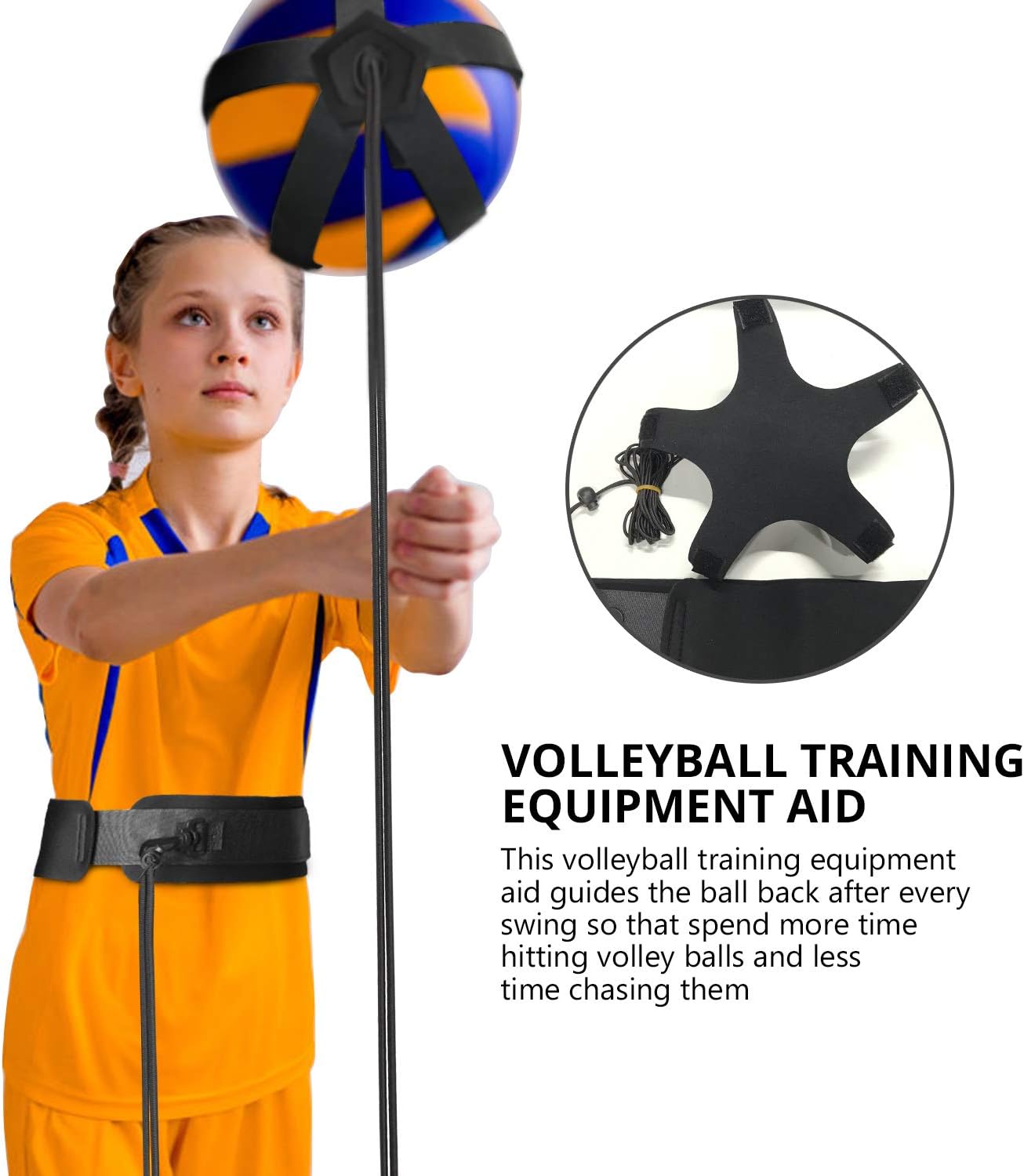 TOBWOLF Volleyball Training Equipment Aid, Elastic Self-Training Volleyball Resistance Band with Adjustable Waist Belt & Ball Pouch & Hand Strap for Practicing Serving, Spiking, Arm Swing Passing : Sports & Outdoors