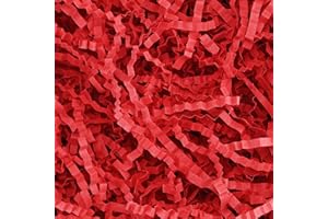 Raissily 1.5LB/700g Crinkle Cut Paper Shred Filler, Packing Grass Cushion Paper for Christmas Wedding Birthday Anniversary Valentine's Day Confetti Box Filling Wrapping Gift Decoration (Red)