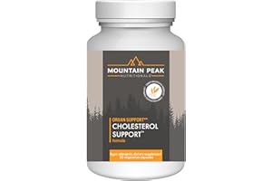 Mountain Peak Nutritionals Cholesterol Support Supplement - with Artichoke Extract, CoQ10, & Red Yeast Rice - Plant-Based Formula Supports Heart Health & Healthy Lipid Levels (90 Vegetarian Capsules)