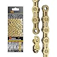 VG SPORTS 6/7/8/9/10/11 Speed Bike Chains,Half Hollow/Full Hollow Lightweight Bicycle Chains for Road Bike/MTB/BMX, Titanium, 116 Links with Missing Link