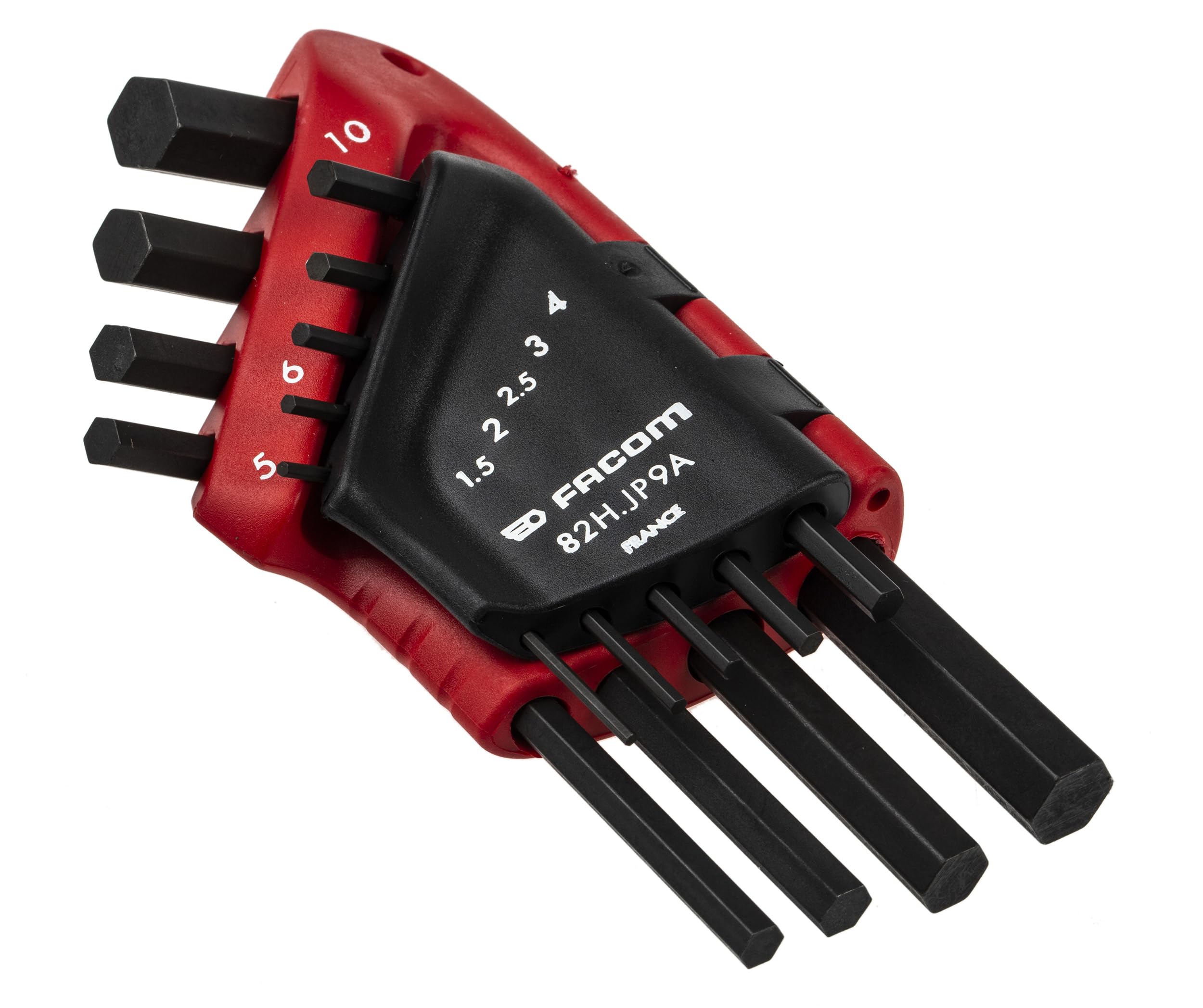 Facom FCM82HJP9A 82H.JP9A Metric Hexagon Key Set - Red (9-Piece)