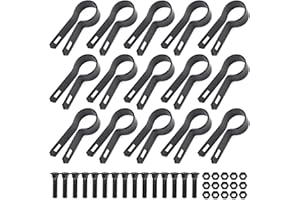 ZHUPOUB (15 Pack) 1-5/8" Galvanized Steel Chain Link Fence Tension Band for Gates, Posts, Brace Bands, Bolts & Nuts Included - Black