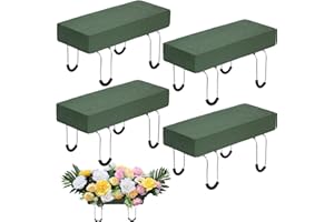 AOFOX 4Packs Headstone Flower Saddles Gravestone Saddle with Floral Foam for Grave Cemetery Headstones Tombstone Decoration (Blue, 11.5'')