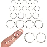 Giantree 20 Pcs 925 Sterling Silver Open Jump Rings, Jewelry Connecting Rings, Sizes 4mm, 5mm, 6mm, 7mm, 9mm, Round Clasps Suitable for DIY Earrings, Necklaces, Bracelets, and Repair Supplies