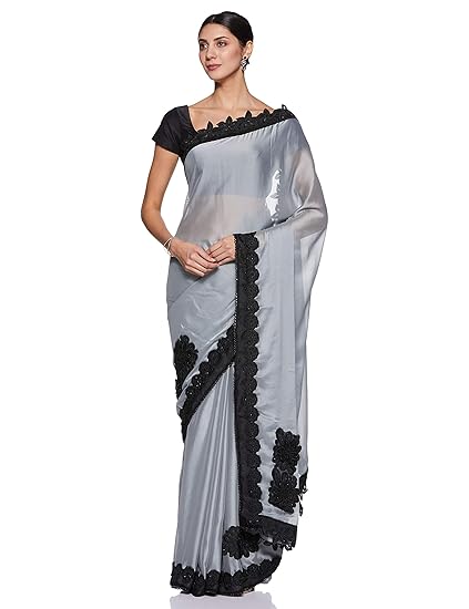 Womanista Satin Saree with Blouse Piece