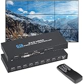 Video Wall Controller 3x3, TV Wall Processor, 4K x 2K HDMI Multi-Screen Splicing Processor, Support Support 1-Way HDMl or DVI Input and 9 HDMl Output Support Images Stitching 3x2 2x3 2x2 4x2 2x4 etc
