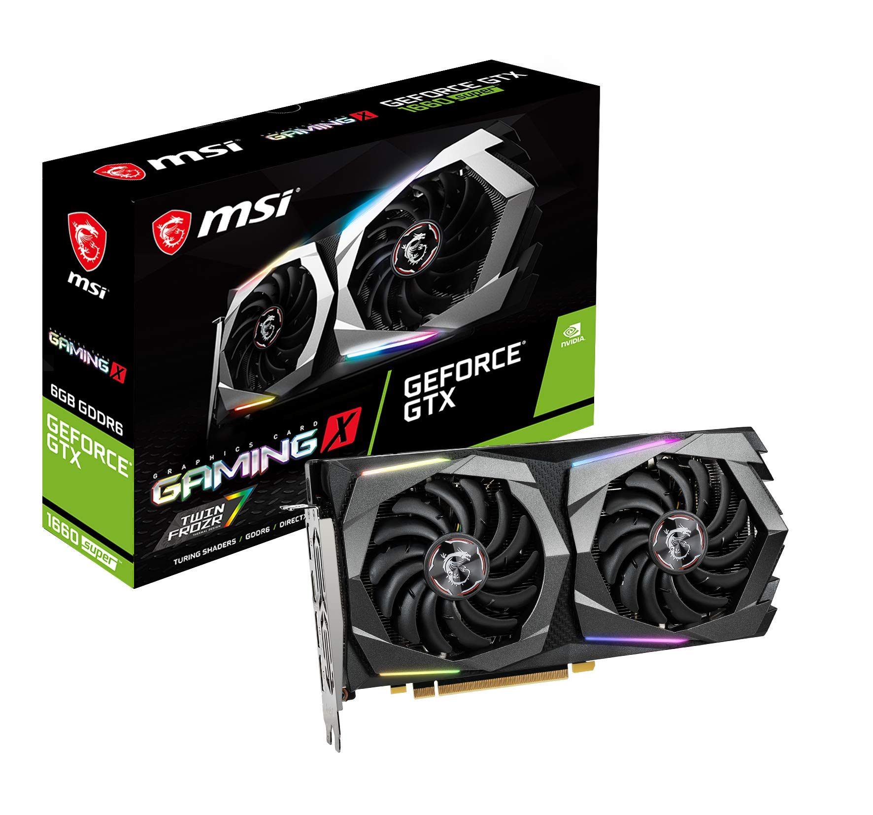 MSI GeForce GTX 1660 SUPER GAMING X Gaming Graphics Card - 6GB GDDR6, 1830Hz, PCI Express x16 3.0, 192-bit, 3x DP, HDMI 2.0b
