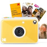 Kodak Printomatic+ Instant Print Digital Camera (Yellow) 10MP Portable Camera with Interactive RGB LED Status Indicator, Prints Full-Color Photos on Zink 2x3&rdquo; Sticky-Backed Photo Paper - Easy &amp; Fun