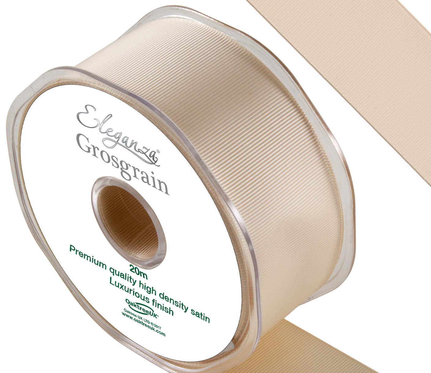ELEGANZA Premium Quality Grosgrain Ribbon, Satin, Cream, 11 x 11 x 4 cm