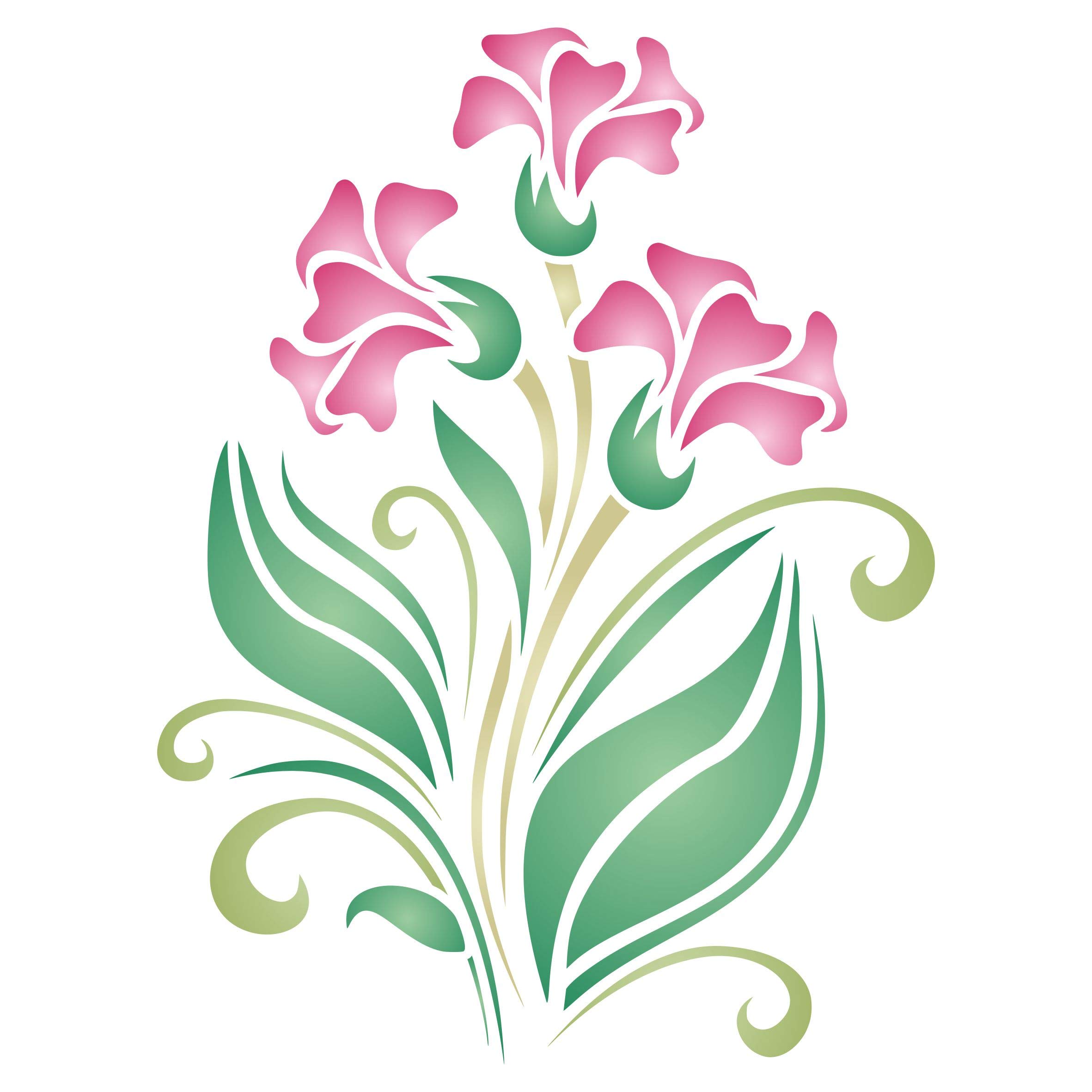 Petunia Stencil, 16.51 x 21.59 cm (M) - Spring Flower Floral Perennial Stencils