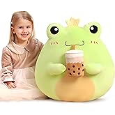 PLAYNICS Original 21.5-inch Jumbo Frog Plush Pillow Stuffed Animal Toy,Giant Big Size Cute Soft Toys Cuddle Plushie,Gift for Kids Girls Children