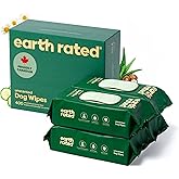 Earth Rated (A Canadian Company) Pet Wipes for Dogs and Cats, Hypoallergenic, Cleaning and Hydrating, for Grooming Paws, Body