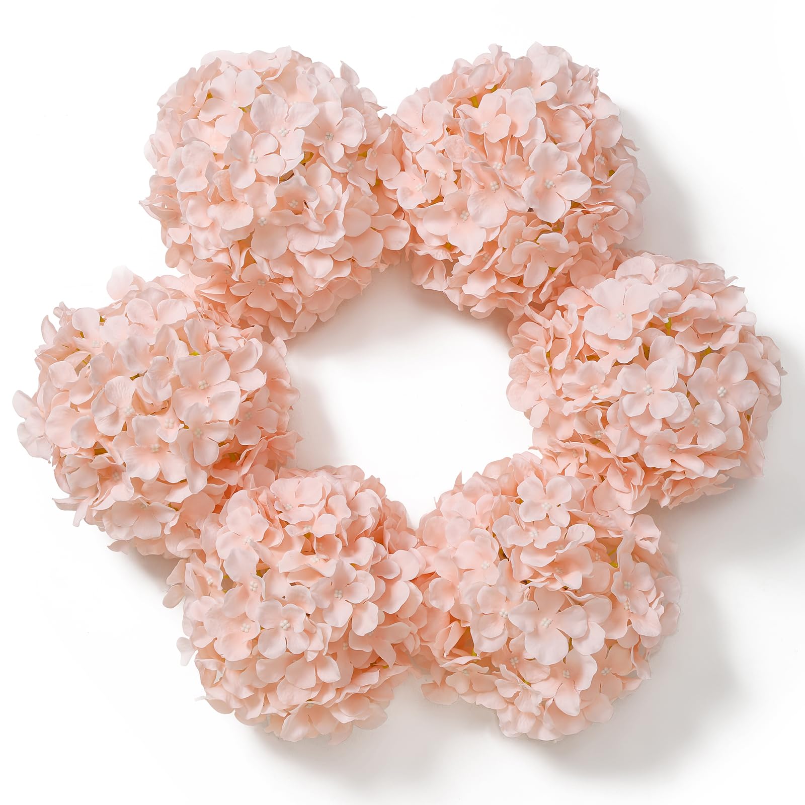 DuHouse Artificial Bigger Silk Hydrangea Flower Heads with Stem Realistic Fake Hydrangea Flower Bouquets for Wedding Home Party Garden Centerpiece Pack of 6(Blush) — image 1