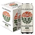 Fieldwork Non-Alcoholic Craft Beer 16 Fl Oz, Headliner IPA, Vegan, Low-Calorie, 4-Pack Cans