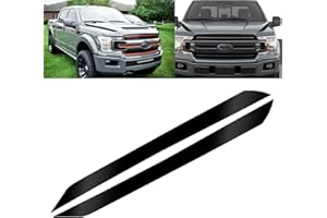 X XOTIC TECH Xotic Tech 2Pcs Glossy Black Front Hood Outer Spear Cowl Stripe Graphic Vinyl Decal Sticker Compatible with Ford F150 F-150 2015 2016 2017 2018 2019 2021