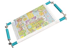 Couple Embroidery Art Embroidery Clip Frame Cross Stitch 4 Slot Presser Heavy Duty Embroidery Bandage Embroidery Frame Needlepoint Frame Embroidery Scroll Frame Embroidery Frames (Blue, 50cm)