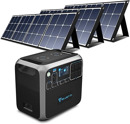 BLUETTI AC200P 2000Wh Portable Power Station Bundle with 3pcs 120W
