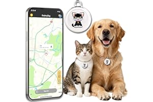 VKAFW GPS Tracker for Dogs & Cats, No Subscription & No SIM Card, 365-Day Extra Long Battery Life, Real-Time Alerts & Historical Routes, Mini Waterproof Drop-Proof Pet Locator, Compatible with Android & iOS