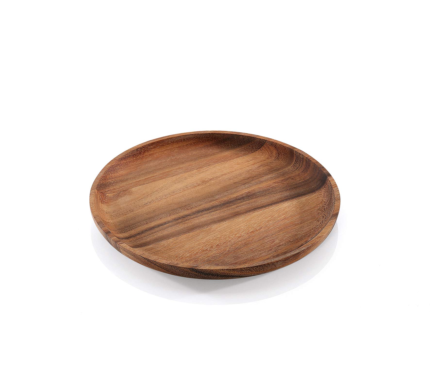 Zassenhaus Acacia Wood Snack Plate, 10 Inch Round, Natural