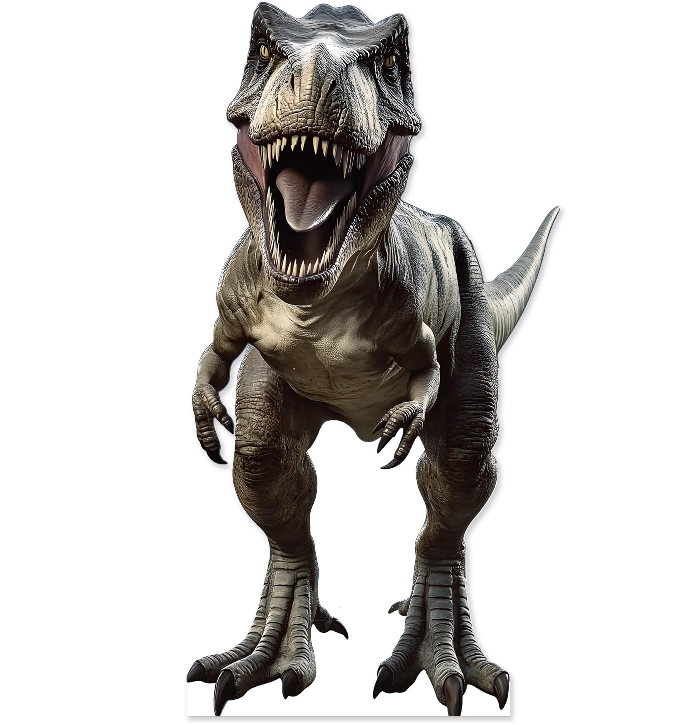 Photo 1 of MUNILAIL 5.2 ft Dinosaur Cardboard Cutout Large T-Rex Cutout Stand-up Tyrannosaurus Photo Backdrop for Dinosaur Birthday Jungle Safari Party Supplies