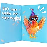 mountova Dancing Chicken Birthday Card, Funny Birthday Card for Men Women Kids, Music & Shaking Body Motion Greeting Card with Envelope, Unique Hilarious Birthday Gift, 5.9 Inch x 8.4 Inch