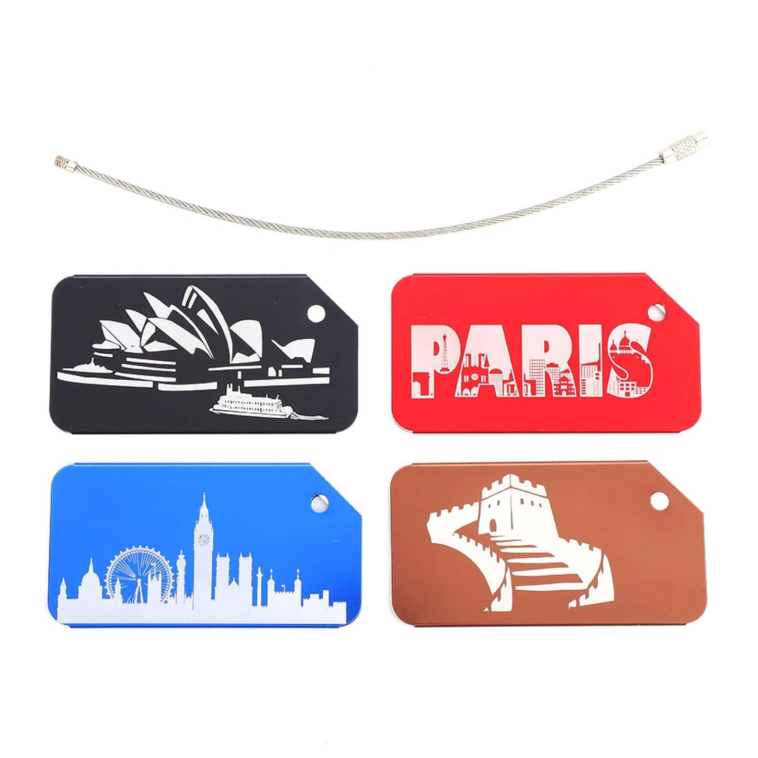 Travel Bag Tag, 4 Different Patterns Luggage Tag, for Airport Station