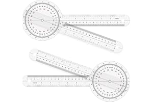 Rimoev 2 Pcs Goniometers, Goniometer Physical Therapy 12 Inch, 360° Clear Physical Therapy Gauge, for Finger Goniometer, Physical Therapy Angle Measuring Tool