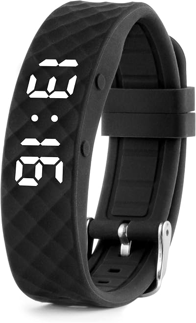 TabTime Vibrating Alarm Wristband Black Small Silent Alarm Watch 10 Reminders