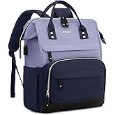 LOVEVOOK Laptop Backpack for Women, 15.6 Inch Work Business Backpacks Purse With Large Capacity, Waterproof Nurse Bag College Bookbag for School, Waterproof Casual Daypack for Travel