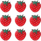 DanLingJewelry 10Pcs Red Silicone Strawberry Shaped Focal Beads for DIY Bracelet Necklace Making
