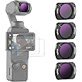 NEEWER Magnetic ND/PL Filter Set Compatible with DJI Osmo Pocket 3 Creator Combo Accessories, Action Camera 4 Pack ND8/PL ND16/PL ND32/PL ND64/PL Filters Kit with 2 LCD Touchscreen Protectors