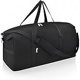Carry on luaggage 22x14x9 Airlines Approved, Foldable Travel Duffel Bags Weekender Overnight Carry on Duffel Luggage Gym Duffle Bag with Wet Pocket & Shoe Compartment for Women Men(Black, 40L)