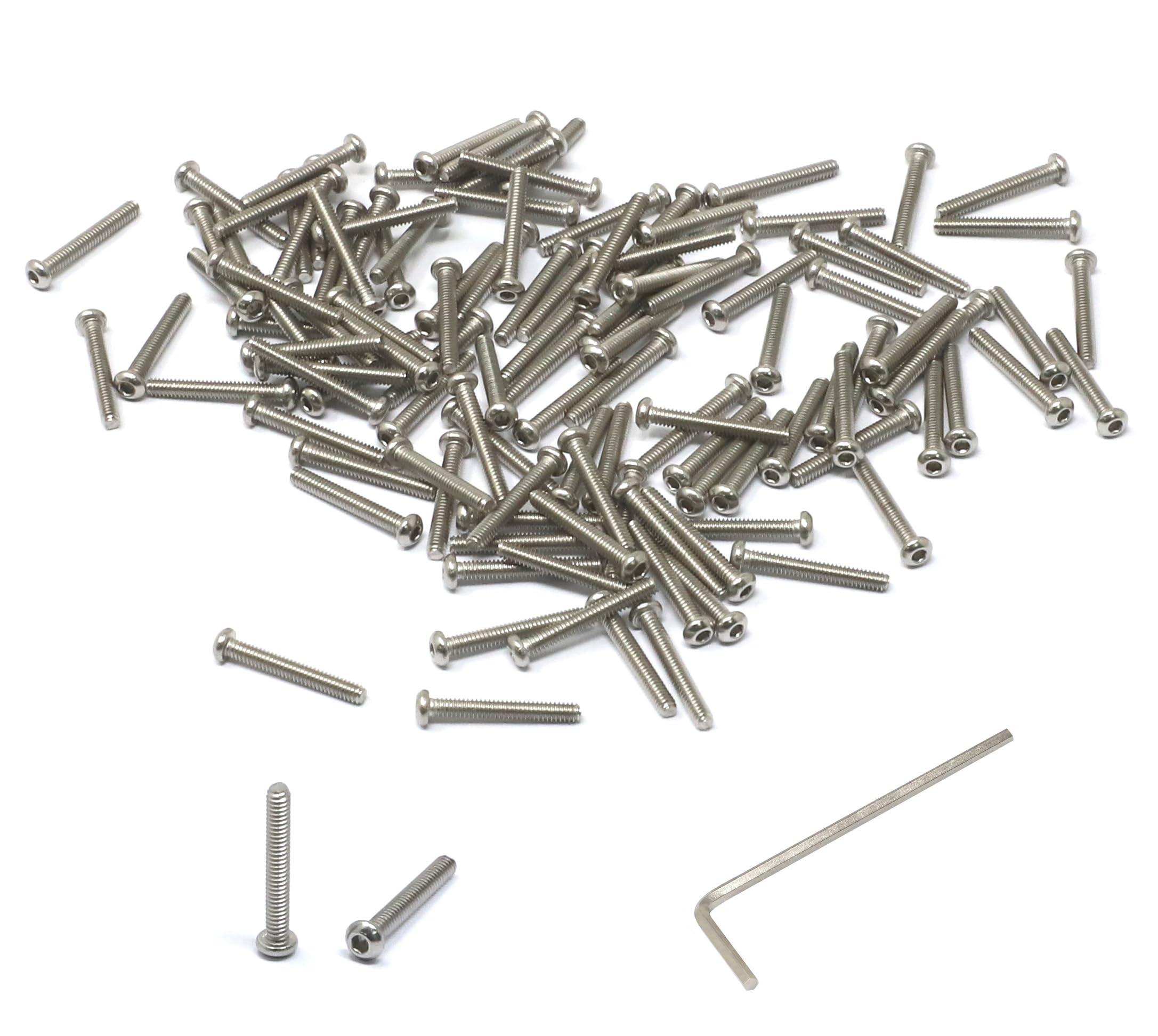 Photo 1 of iexcell 100 Pcs M2 x 14mm Thread Pitch 0.4 mm Stainless Steel 304 Hex Socket Button Head Cap Screws Bolts Kit