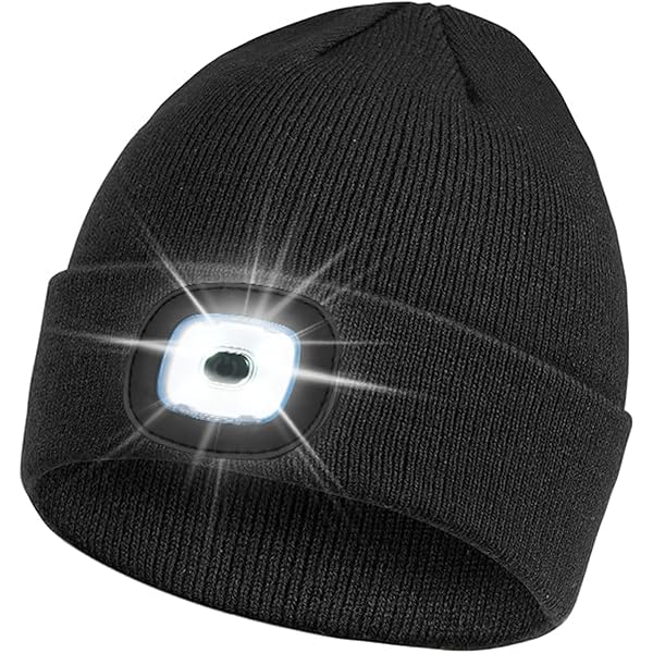 Amazon.com: Rechargeable LED Beanie Headlamp - Unisex Winter  display picture 3