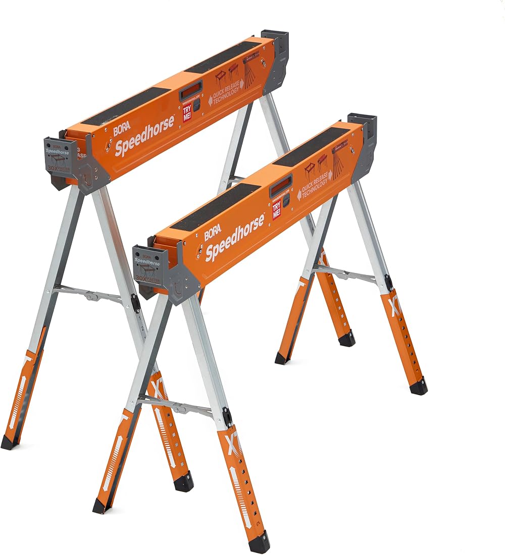 BORA Speedhorse XT Sawhorse Pair PM-4550T 30-36 in Height Adjustable