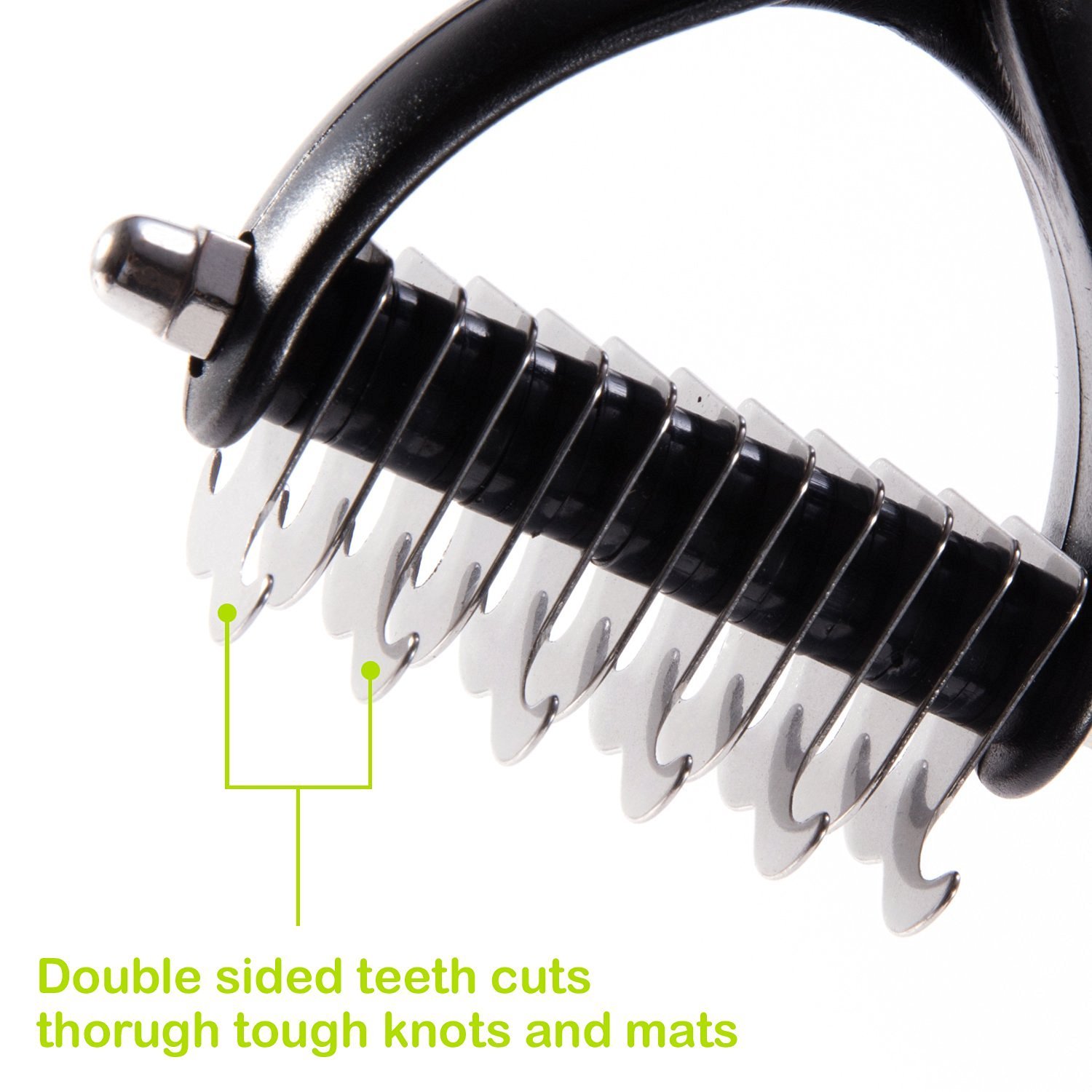 [Dematting Comb]CELEMOON Pet Rake, Dual Sided 6 + 11 Teeth, Professional Pet Undercoat Dematting Comb Fur Grooming Rake Knot Cutter for Cats & Dogs, Pink