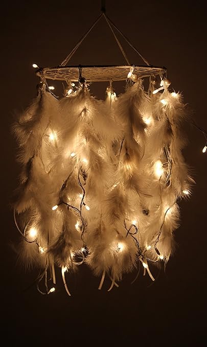 Daedal Dream Catchers- White Color with Lights DDC3 (Dimension 40cm L X 23cm W X 23cm D)