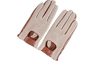 BOONJOVIA Genuine Leather Driving Gloves with Cotton Crochet