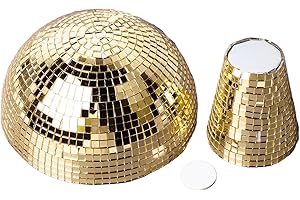 Generic Mirror Glitter Mushroom, Dazzling Visual Effect Plastic Mushroom Disco Ball Mirrored Glass Tiles Eye Catching for Par