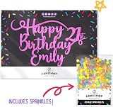 Cakeshop Personalised Happy Birthday Glitter Cake Topper Light Pink Name & Age view 2